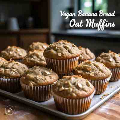 Vegan Banana Bread Oat Muffins