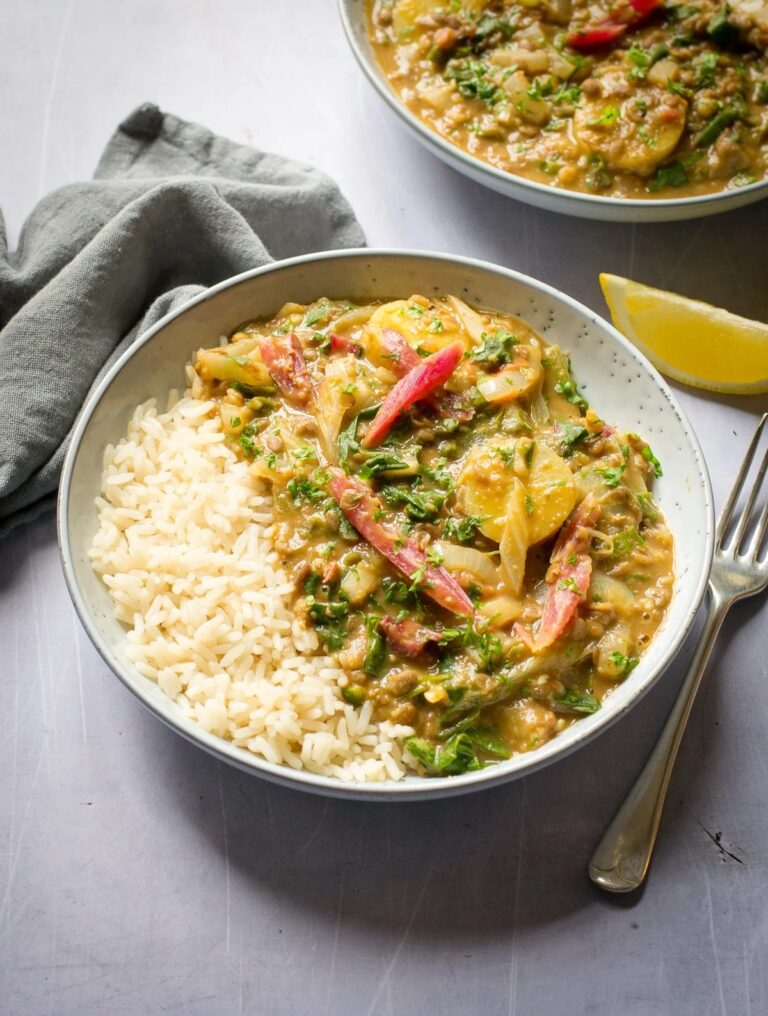 Vegan Lentil, Chard & Sweet Potato Curry