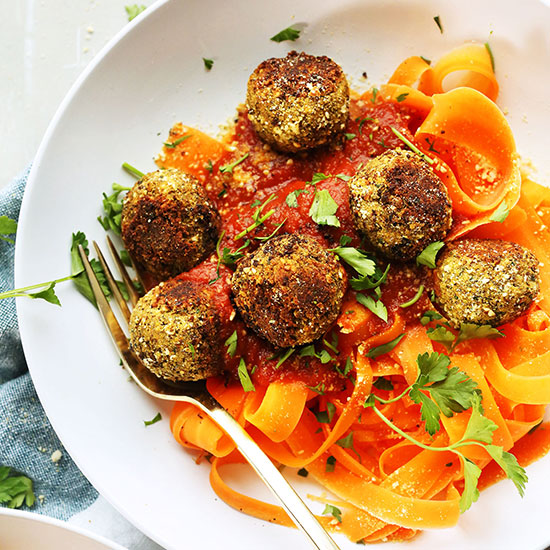 Vegan Spaghetti Marinara with Lentil Balls