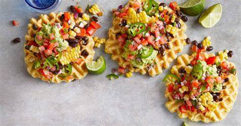 Vegan Tamales Inspired Waffles with Black Bean Hash